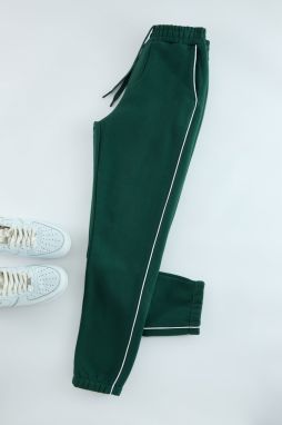 Trendyol Emerald Green Regular Cut Thick Piping Sweatpants