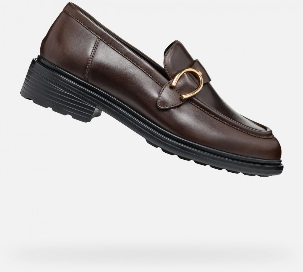 GEOX Dark brown women's moccasins Walk pleasure - Women's