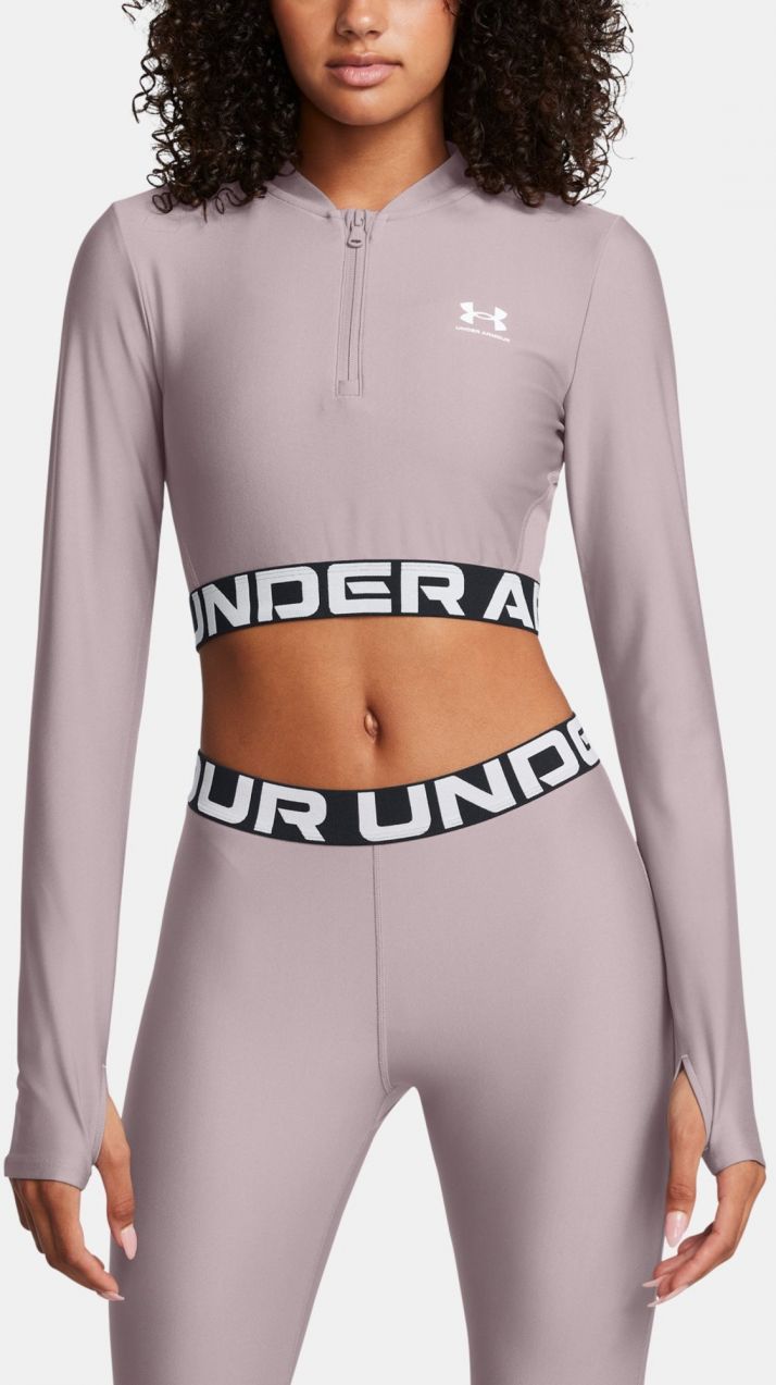 Under Armour Women's T-shirt HeatGear Rib 1/4 Zip LS - Women