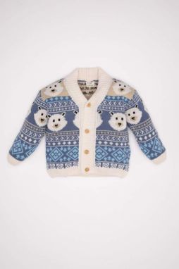DEFACTO Baby Boy Patterned Knitted Cardigan