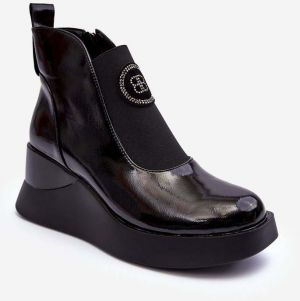 Leather ankle boots S.Barski MR870-22 black