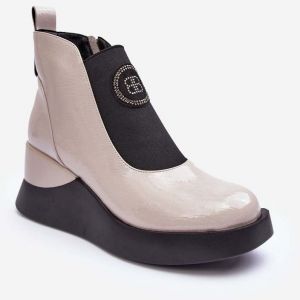 Leather gusset boots S.Barski Light gray