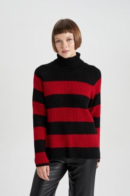 DEFACTO Oversize Fit Turtleneck Ribbed Sweater