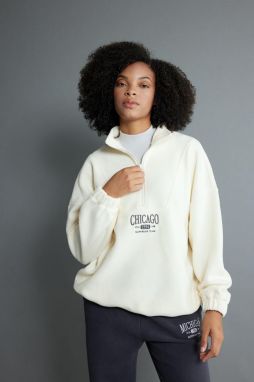 DEFACTO Oversize Fit Half Zipper Fleece Sweatshirt
