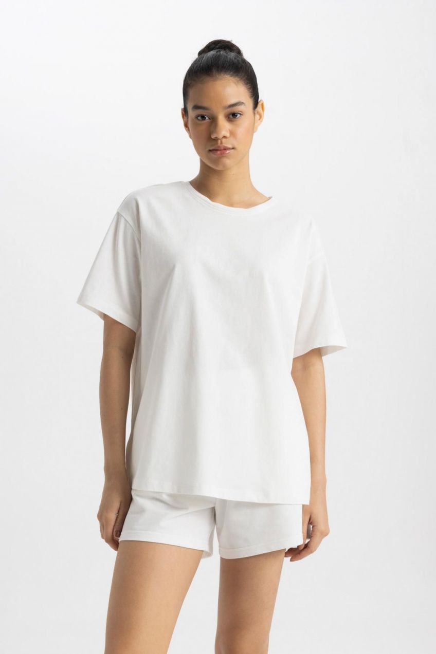 DeFactoFit Oversize Crew Neck Printed Athlete Short Sleeve T-Shirt