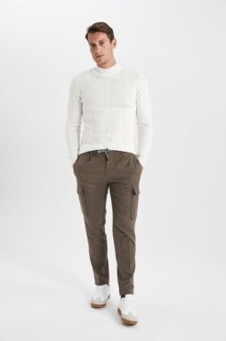 DEFACTO Jogger Cargo Pocket Straight Leg Wool Look Trousers