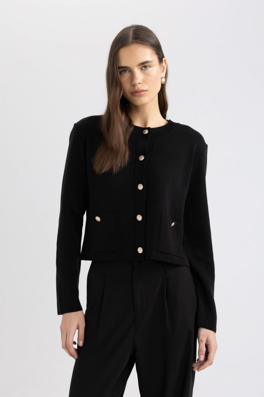 DEFACTO Fitted Crew Neck Cardigan