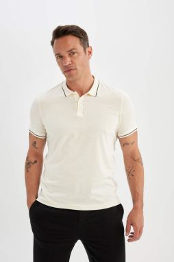 DEFACTO Modern Fit Polo Neck Short Sleeve 100% Cotton T-Shirt