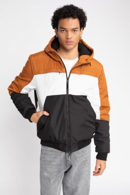 DEFACTO Water Repellent Slim Fit Hooded Fleece Lined Coat