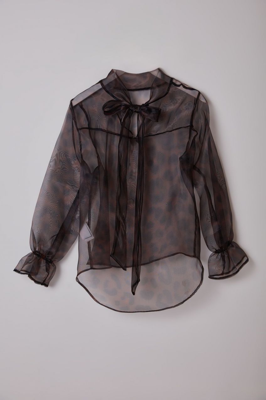 Trendyol Brown Limited Edition Leopard Patterned Transparent Woven Blouse