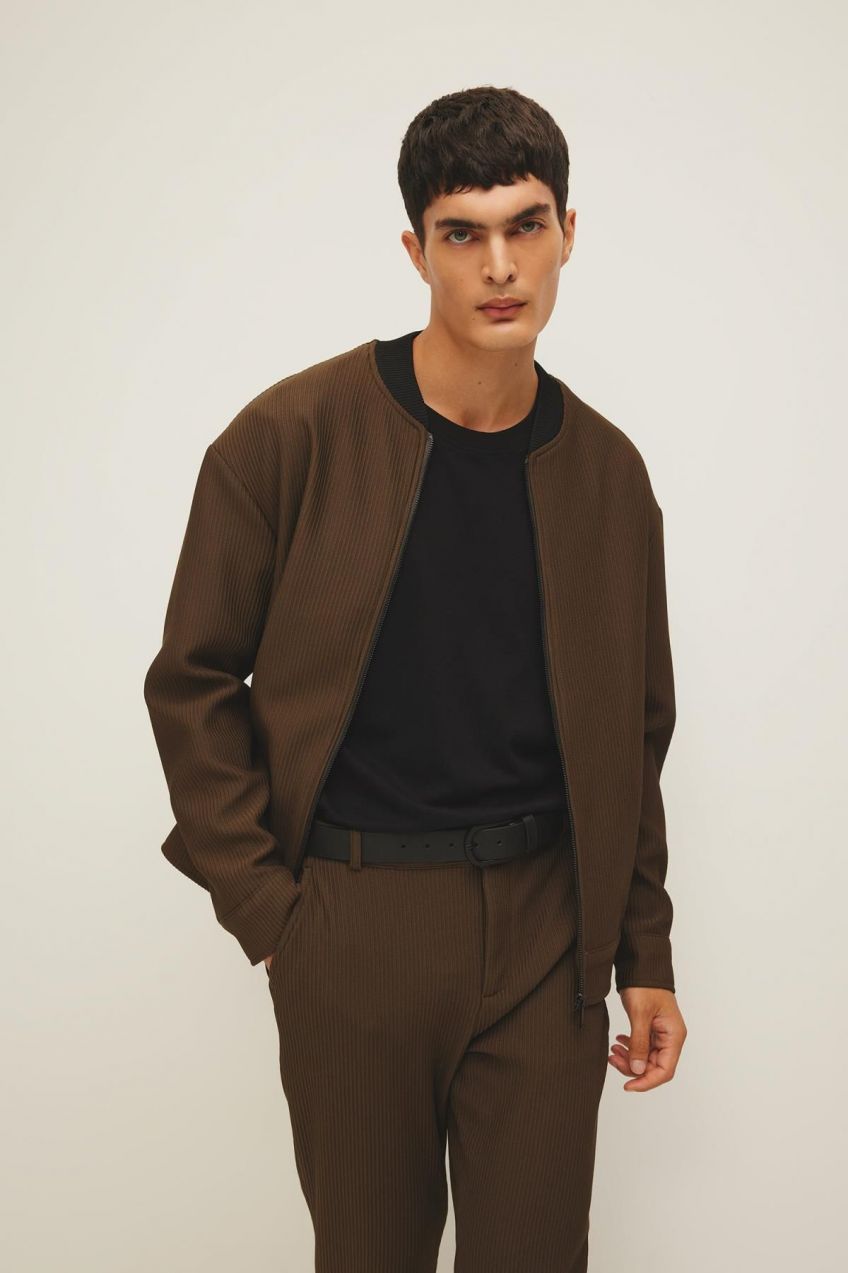 DEFACTO Relax Fit College Collar Bomber Lined Coat