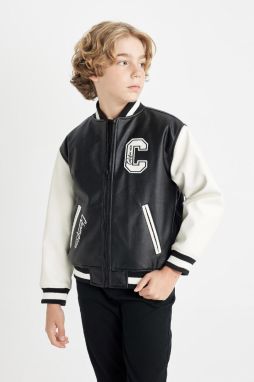 DEFACTO Boys Water Repellent College Collar Bomber Jacket