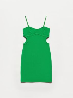 Dilvin 90394 Window Detail Mini Dress-dark Green