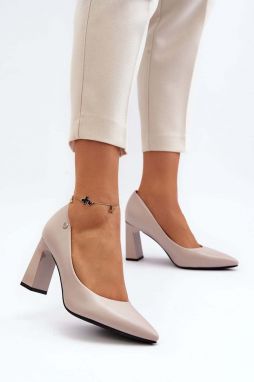 High heel pumps, Eco leather, grey Giseleni