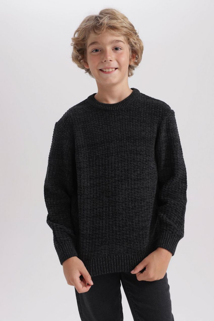 DEFACTO Boy's Crew Neck Sweater