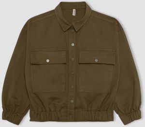 DEFACTO Girl Oversize Fit Gabardine Long Sleeve Shirt