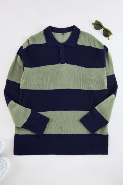 Trendyol Multicolored Regular Polo Neck Striped Knitwear Sweater