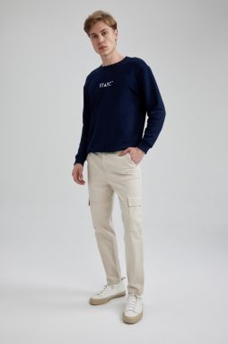 DEFACTO Relax Fit Cargo Pocket Straight Leg Gabardine Trousers