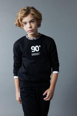 DEFACTO Boy Printed Crew Neck Thick Sweatshirt