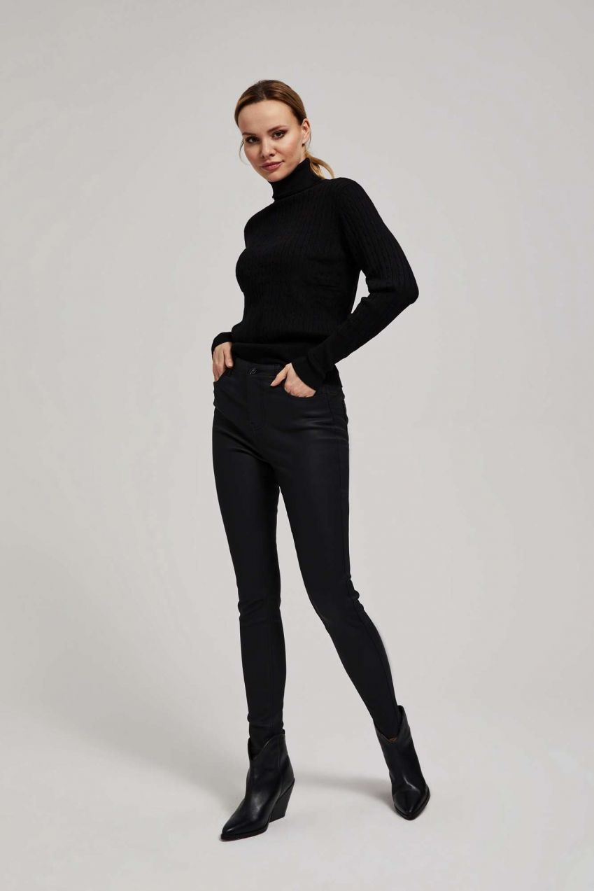 Waxed skinny pants