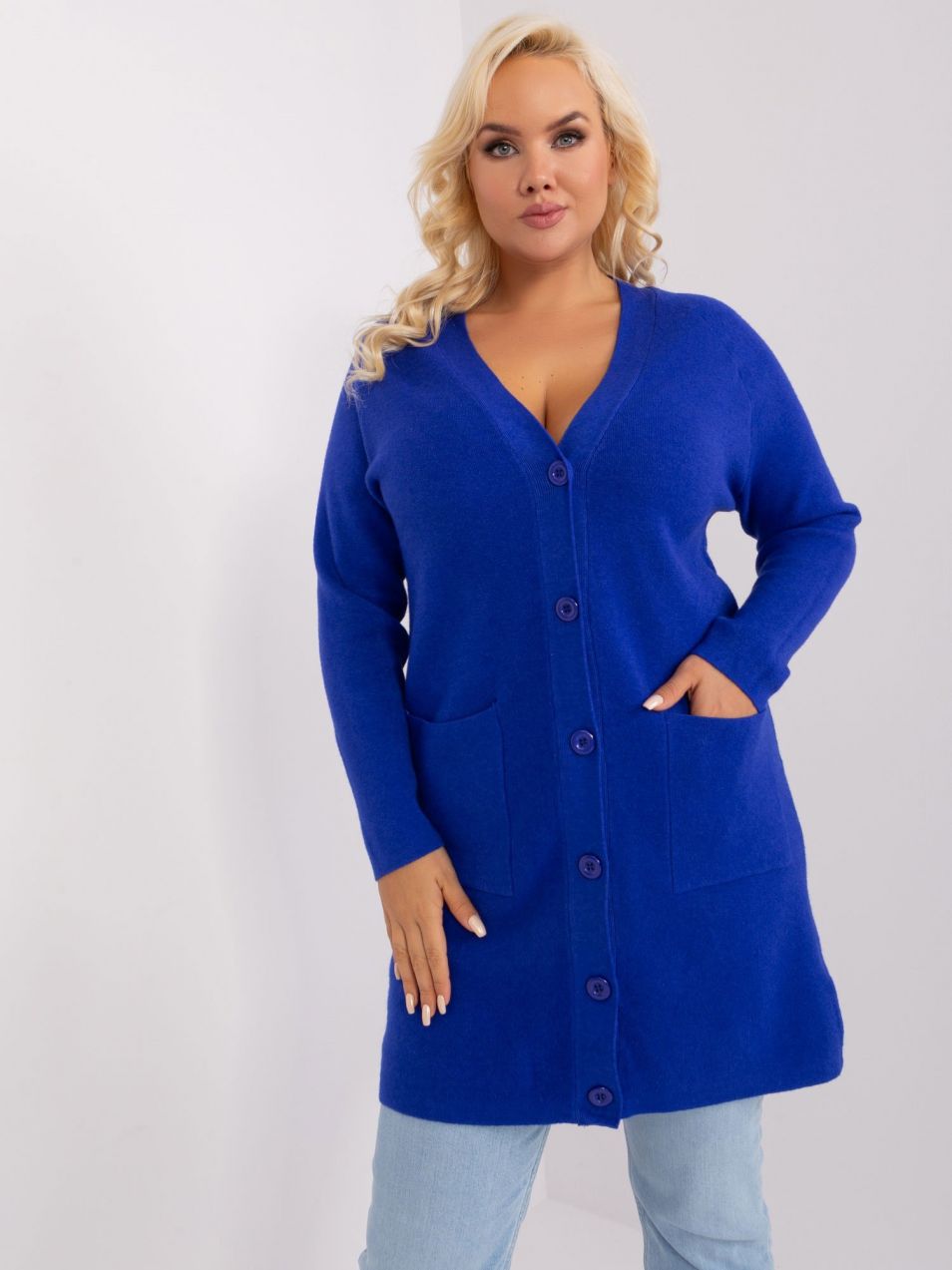 Women's cobalt cardigan plus size
