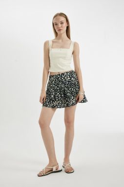 DEFACTO Cool Printed High Waist Moroccan Mini Skirt