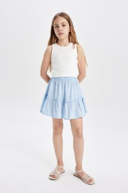 DEFACTO Girl's Floral Viscose Skirt