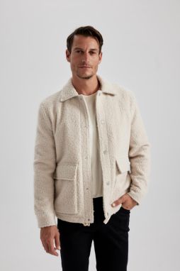DEFACTO Relax Fit Polo Collar Lined Coat