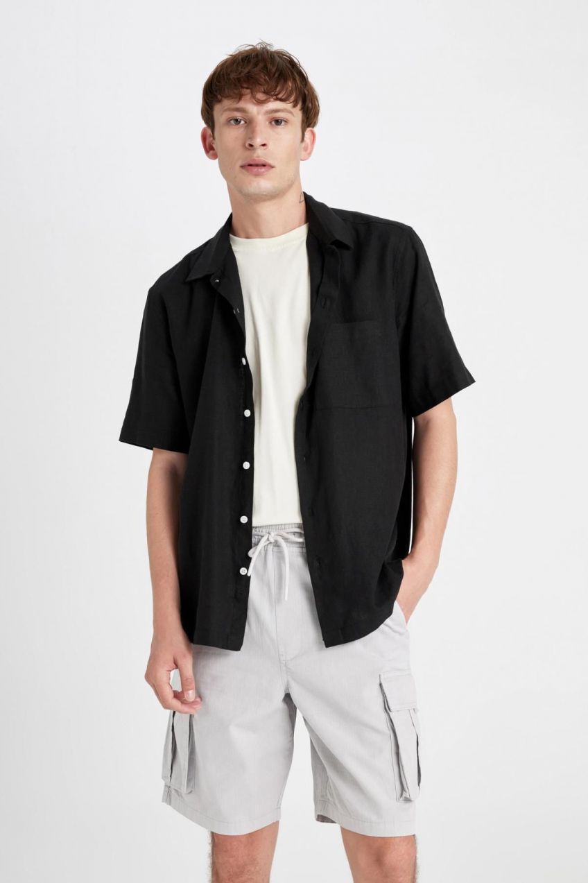 DEFACTO Relax Fit Straight Leg Gabardine Bermuda Shorts