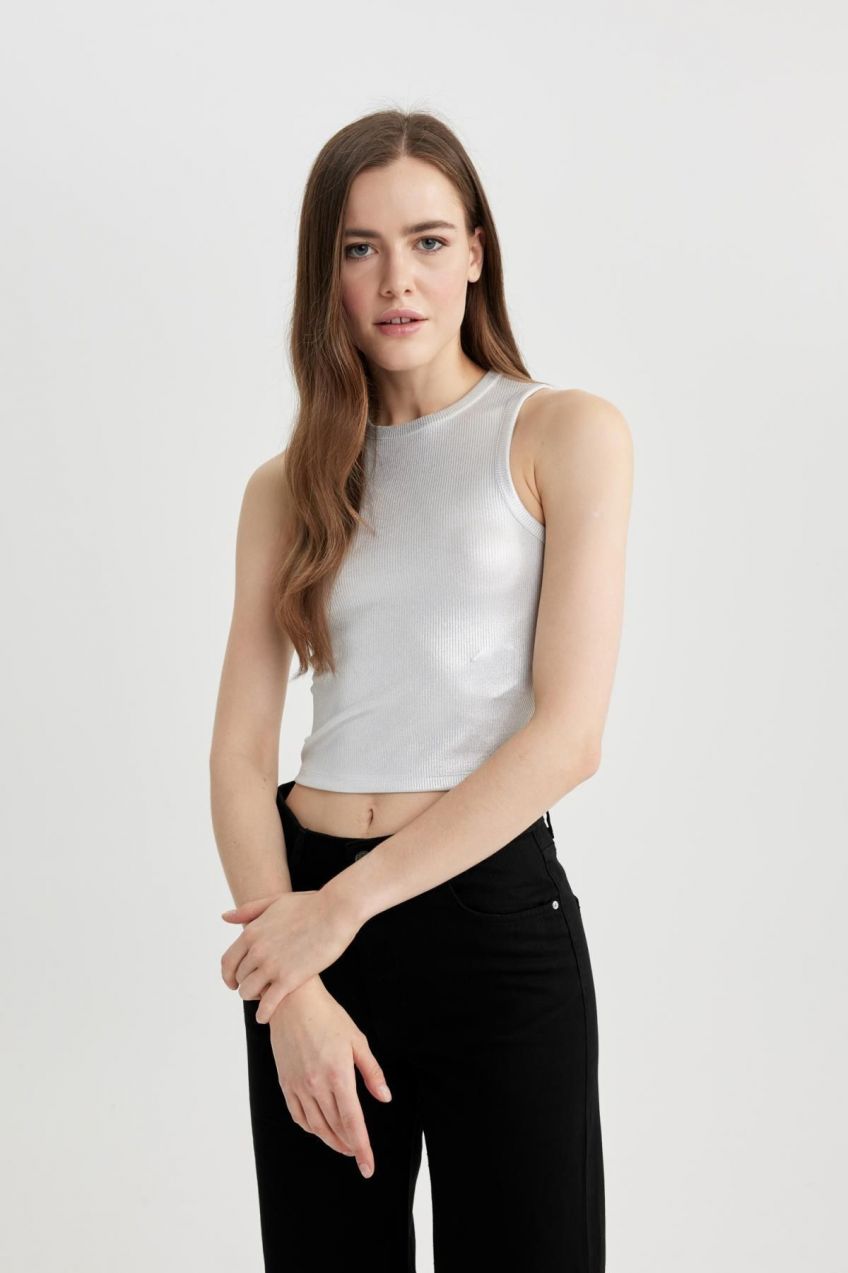 DEFACTO Fitted Patterned Crew Neck Undershirt
