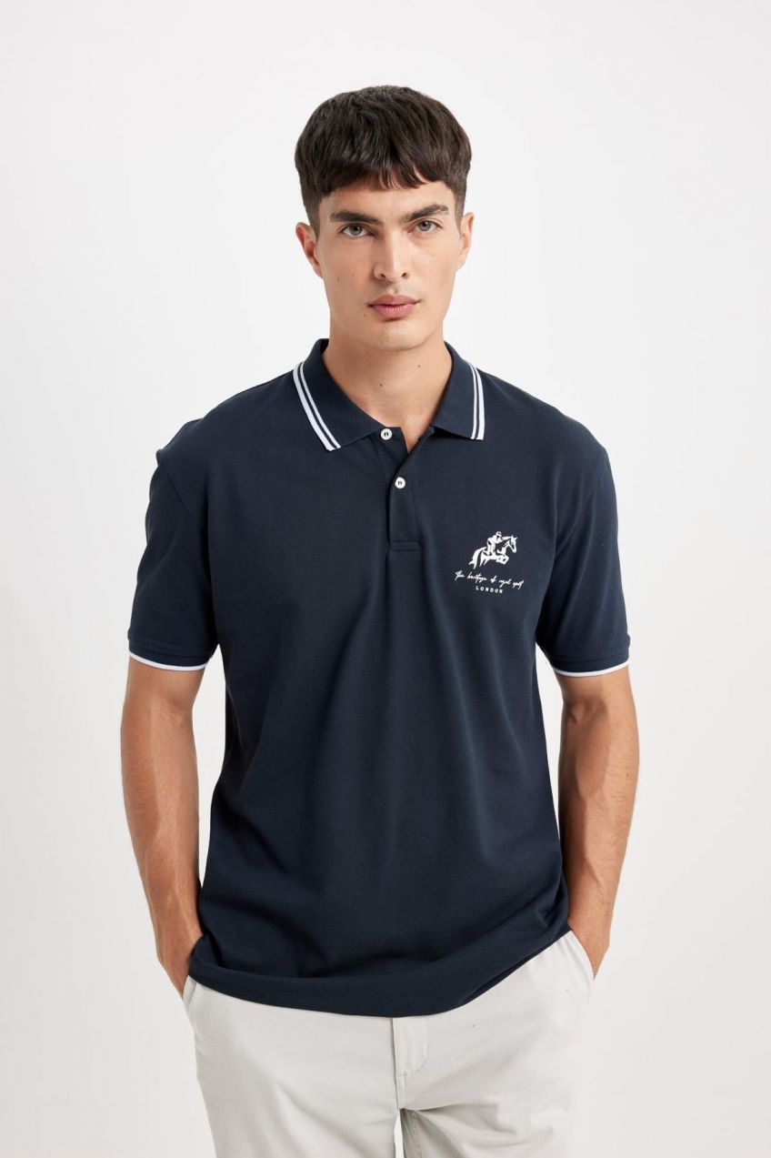 DEFACTO New Regular Fit Short Sleeve Pique Polo T-Shirt