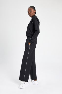 DEFACTO Fit Wide Leg Pocketed Wide Leg Standard Pique Sweatpants
