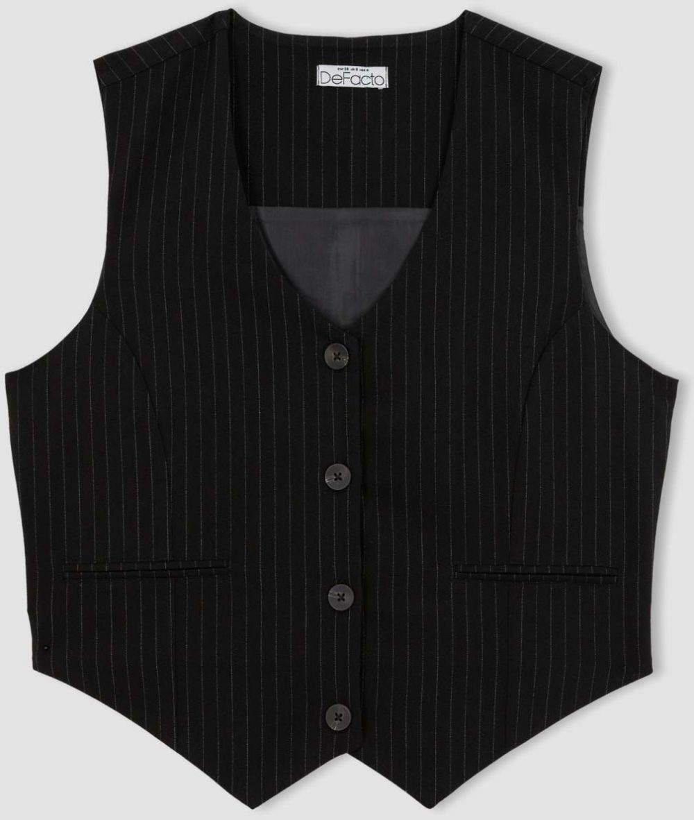 DEFACTO Slim Fit Striped Blazer Vest