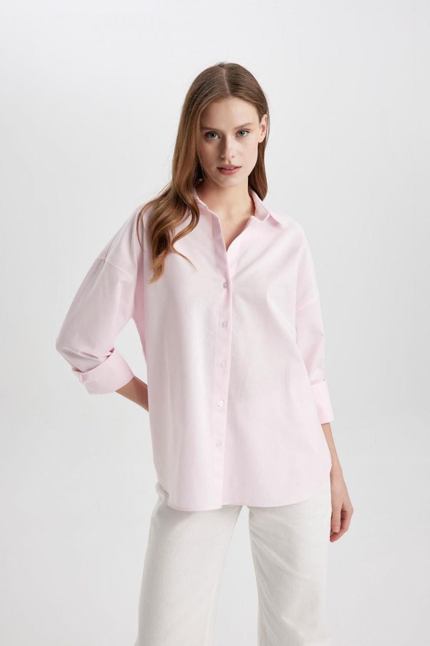DEFACTO Oversize Fit Oxford Long Sleeve Shirt