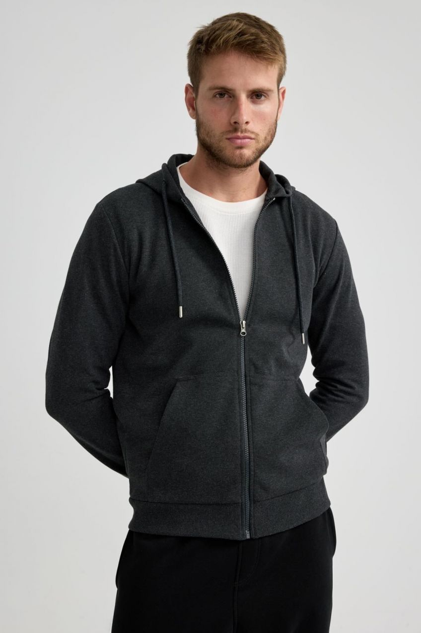 DEFACTO Regular Fit Hooded Zipper Sweatshirt