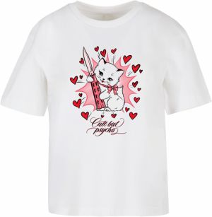 Women's T-shirt Psycho Kitty white