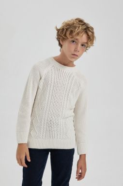 DEFACTO Boy's Crew Neck Knitwear Sweater
