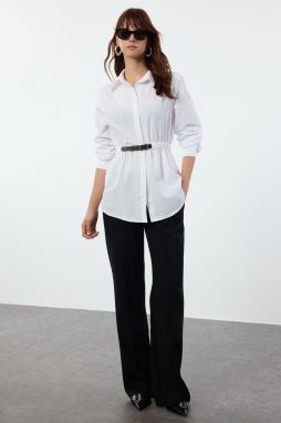 Trendyol White Belt Detailed Woven Regular Regular Fit Shirt