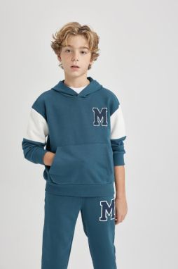 DEFACTO Boy Oversize Fit Printed Hooded Thick Sweatshirt