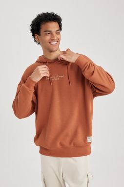 DEFACTO Oversize Fit Back Printed Hooded Sweatshirt