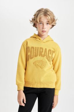 DEFACTO Boy Oversize Fit Printed Hooded Thick Sweatshirt