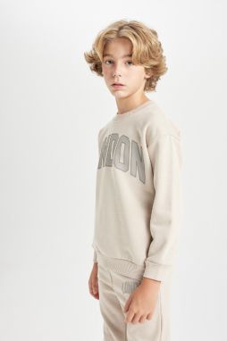 DEFACTO Boy Oversize Fit Crew Neck Thick School Sweatshirt