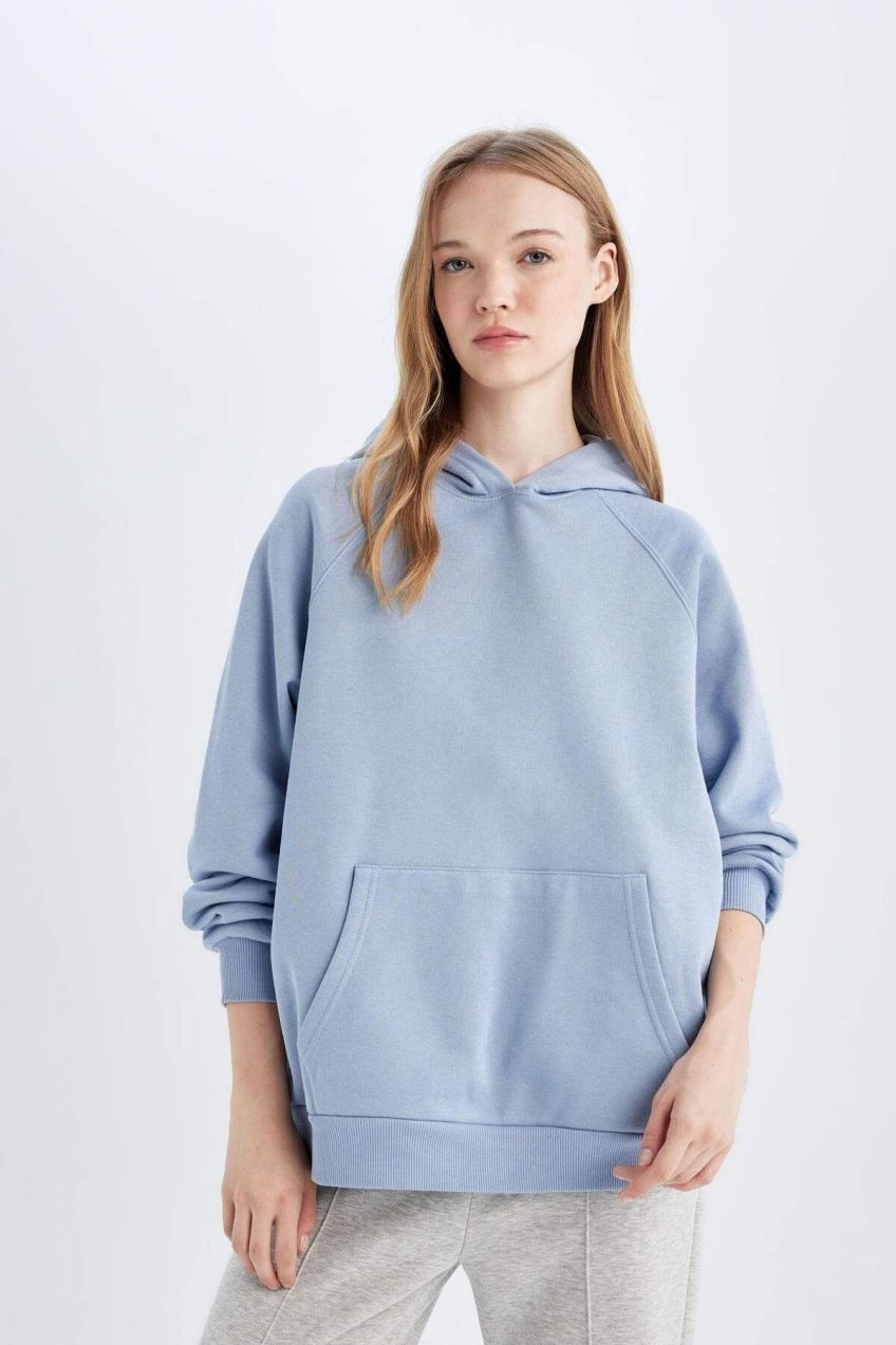 DEFACTO Oversize Fit Hooded Thick Fabric Sweatshirt