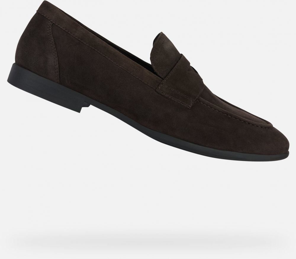 GEOX Dark brown men's moccasins Sapienza - Men's