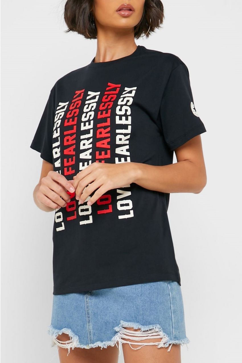 Black women's T-shirt with Converse print - Women's