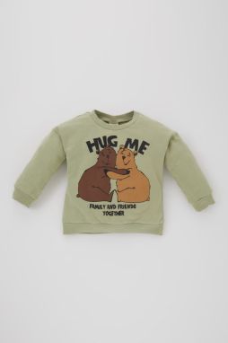 DEFACTO Baby Boy Crew Neck Printed Soft Lined Sweatshirt
