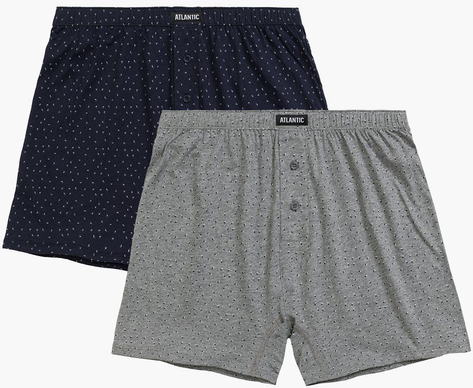 Men's loose boxers ATLANTIC 2Pack - dark blue/gray