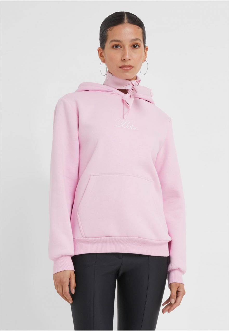 Women's hoodie Babe Wording Ladies Fluffy pink