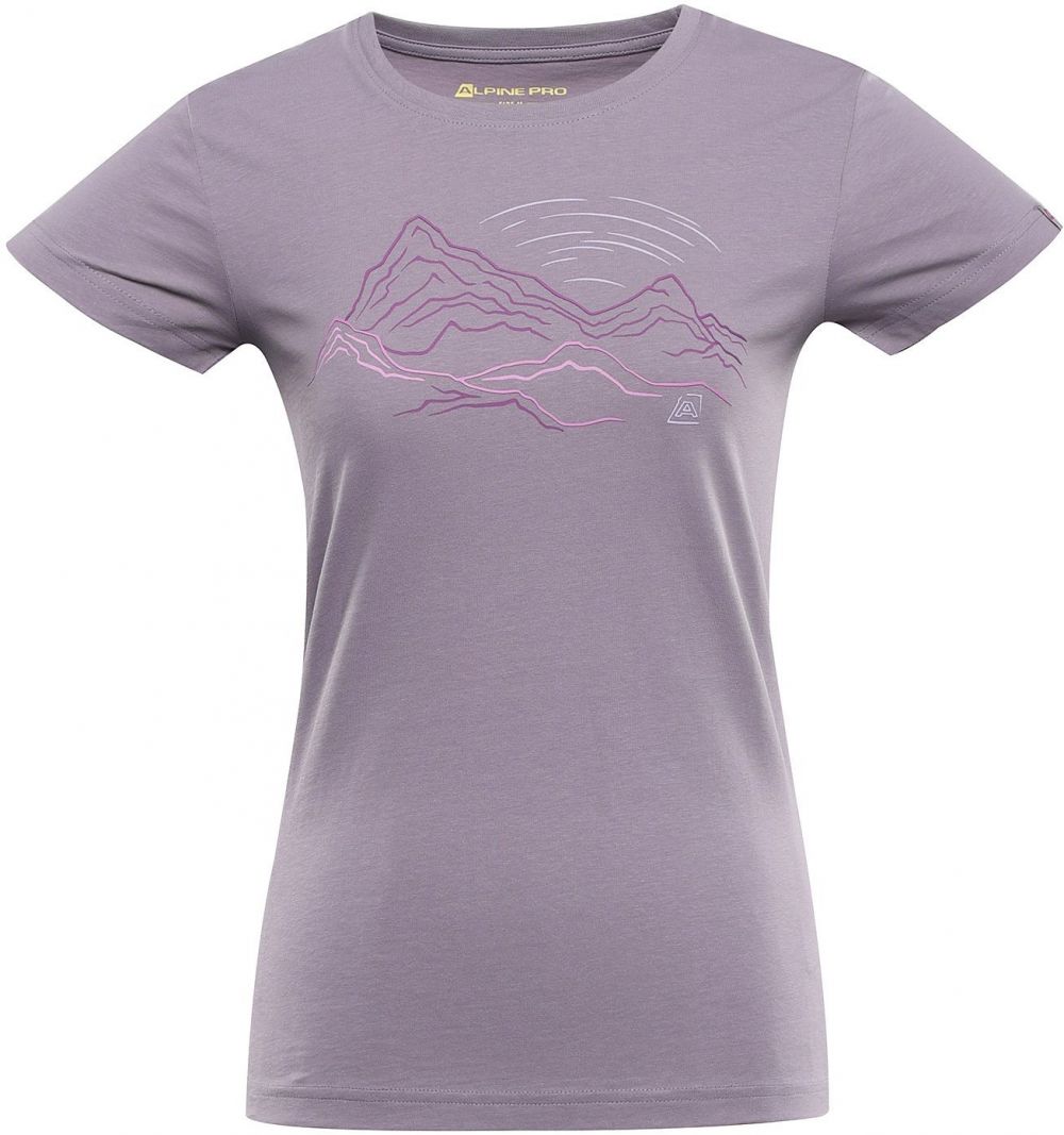 Women's organic cotton T-shirt ALPINE PRO EKKA lavender gray variant pb