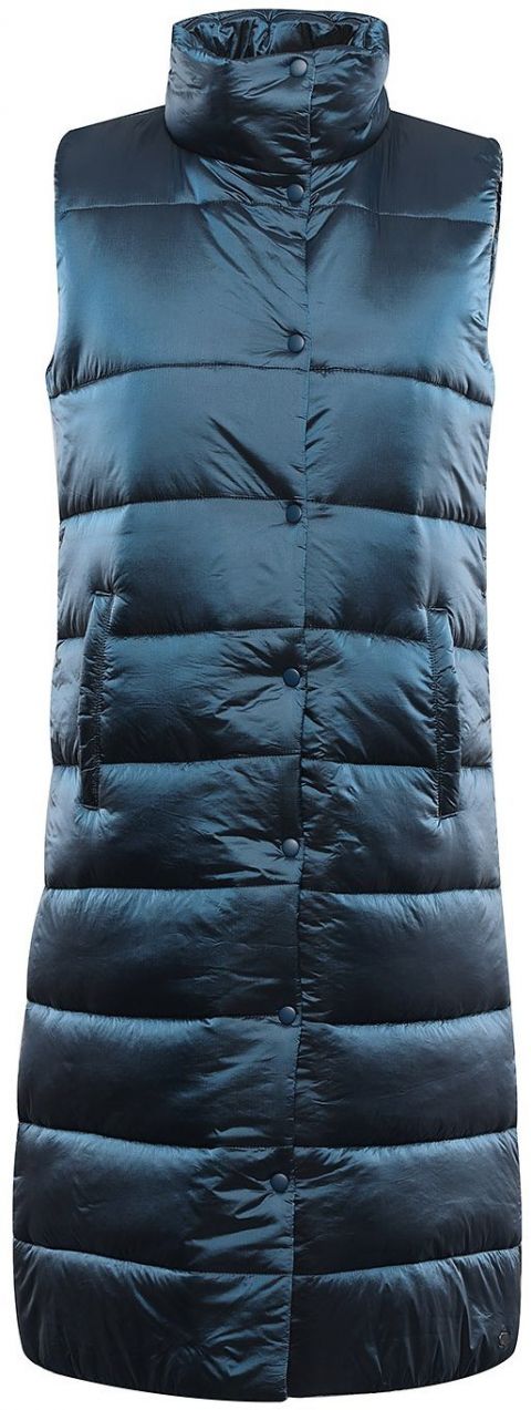 Long women's quilted vest with wr ALPINE PRO UREFA mykonos blue